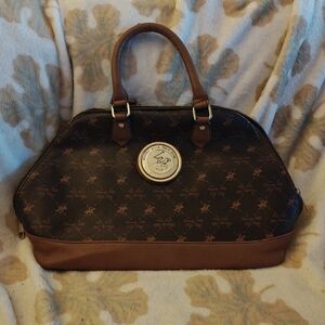 Beverly Hills Polo Club Brown and Tan Logo Satchel